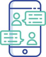 Group Chat outline color illustration vector