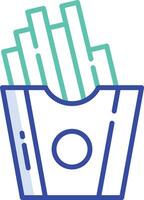 Finger chips outline color illustration vector