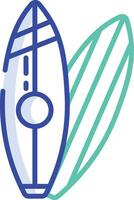 Surfboard outline color illustration vector