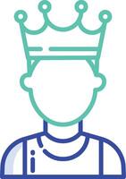 King outline color illustration vector