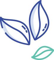 Coco leaves outline color illustration vector