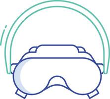 respirator glass outline color illustration vector