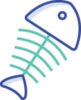 Fish bone outline color illustration vector