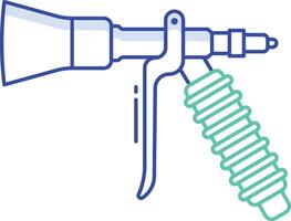 Pesticide gun outline color illustration vector