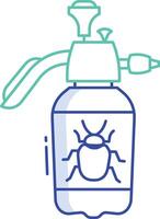 bug spray outline color illustration vector