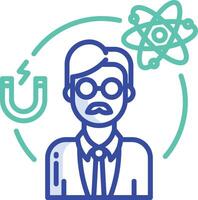 Physicist outline color illustration vector