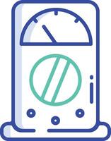Voltmeter outline color illustration vector