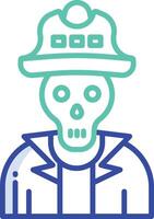 Pirate bone outline color illustration vector
