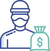 Criminal outline color illustration vector