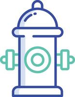 Hydrant outline color illustration vector