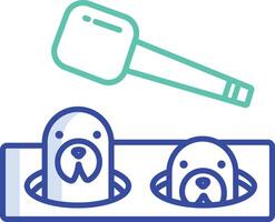Whack a mole outline color illustration vector