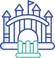 bouncy castle outline color illustration vector