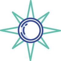 Sun outline color illustration vector