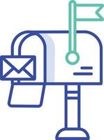Mail box outline color illustration vector