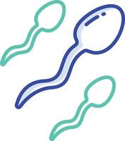 Sperms outline color illustration vector