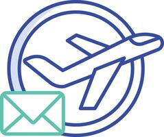 Post By air outline color illustration vector
