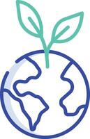 ecology outline color illustration vector