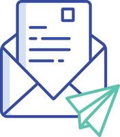 Send mail outline color illustration vector