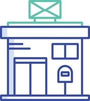 Post office outline color illustration vector