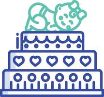 Maternity cake outline color illustration vector