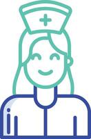 Nurse outline color illustration vector
