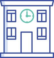 office building outline color illustration vector