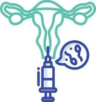 Fertilisation outline color illustration vector