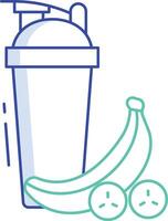 protein shake outline color illustration vector