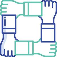 Teamwork outline color illustration vector