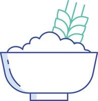 oat meal outline color illustration vector