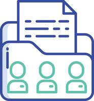 Folder outline color illustration vector