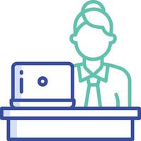 Work Man outline color illustration vector