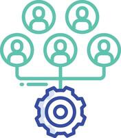 Teamwork outline color illustration vector
