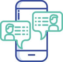 mobile outline color illustration vector