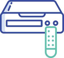 Disc player outline color illustration vector