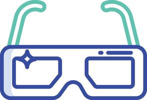 3d glasses outline color illustration vector