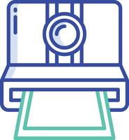 polaroid camera outline color illustration vector