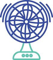 table fan retro outline color illustration vector