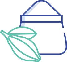 Cocoa Powder outline color illustration vector