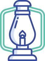 Lamp outline color illustration vector
