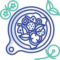 Pizza outline color illustration vector