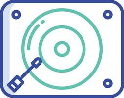 turntable outline color illustration vector