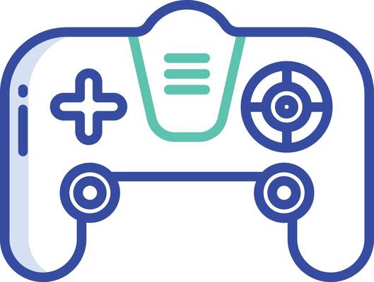 joystick outline color illustration