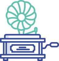 gramophone outline color illustration vector
