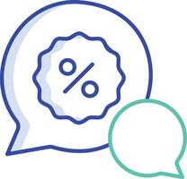 Chat outline color illustration vector