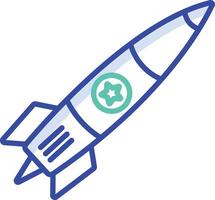 Rocket outline color illustration vector