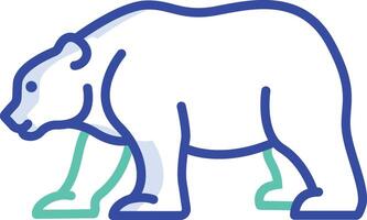 Bear outline color illustration vector