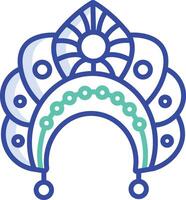 Kokoshnik outline color illustration vector
