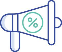 Megaphone outline color illustration vector