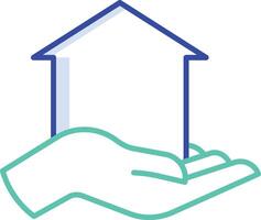 home outline color illustration vector